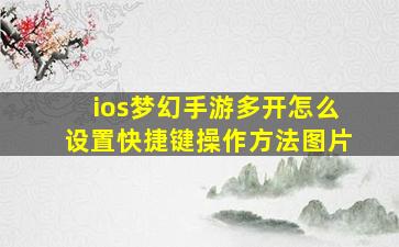 ios梦幻手游多开怎么设置快捷键操作方法图片