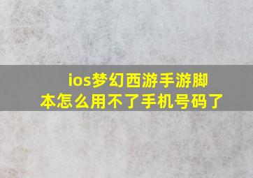 ios梦幻西游手游脚本怎么用不了手机号码了