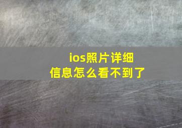 ios照片详细信息怎么看不到了