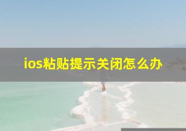 ios粘贴提示关闭怎么办