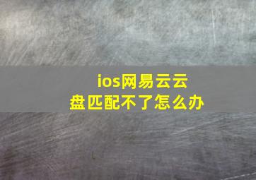 ios网易云云盘匹配不了怎么办