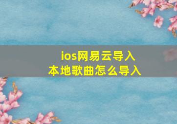 ios网易云导入本地歌曲怎么导入