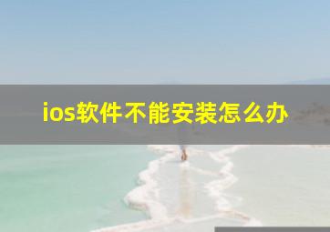 ios软件不能安装怎么办