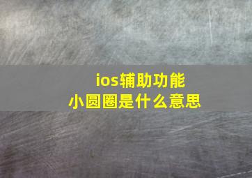 ios辅助功能小圆圈是什么意思