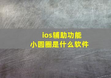 ios辅助功能小圆圈是什么软件