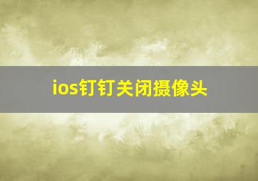 ios钉钉关闭摄像头