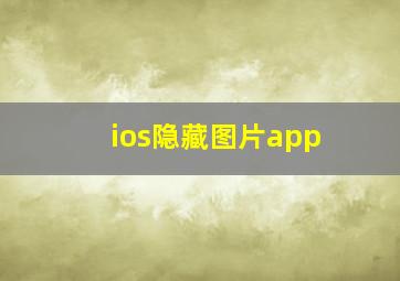 ios隐藏图片app