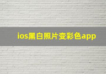 ios黑白照片变彩色app