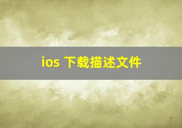 ios 下载描述文件