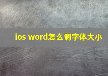 ios word怎么调字体大小