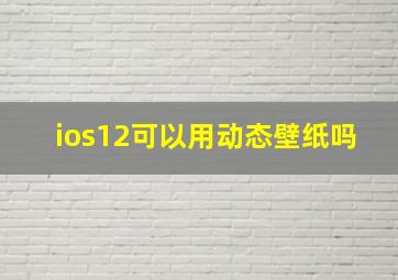 ios12可以用动态壁纸吗