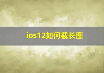 ios12如何截长图