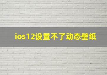 ios12设置不了动态壁纸