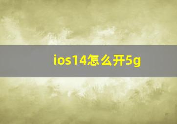 ios14怎么开5g