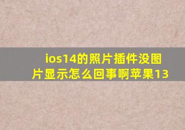 ios14的照片插件没图片显示怎么回事啊苹果13