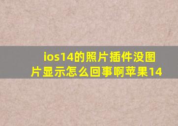 ios14的照片插件没图片显示怎么回事啊苹果14