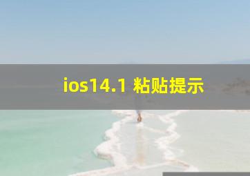 ios14.1 粘贴提示