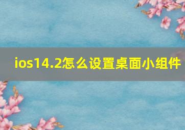 ios14.2怎么设置桌面小组件