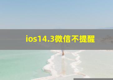 ios14.3微信不提醒