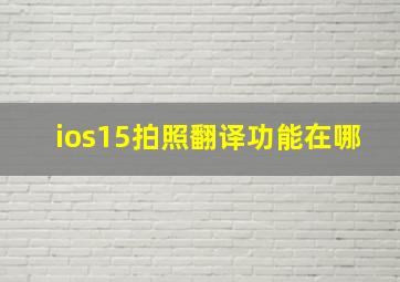 ios15拍照翻译功能在哪