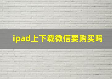 ipad上下载微信要购买吗