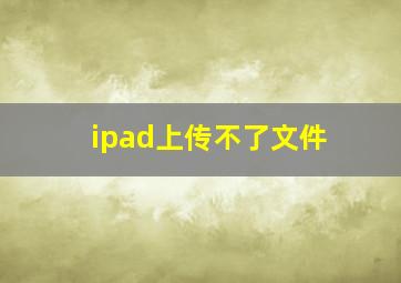 ipad上传不了文件