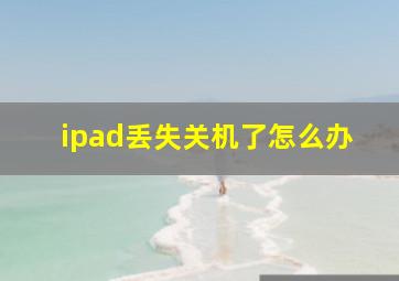 ipad丢失关机了怎么办