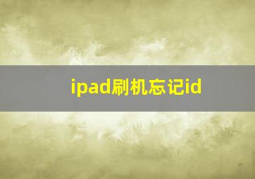 ipad刷机忘记id