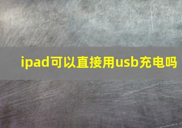 ipad可以直接用usb充电吗