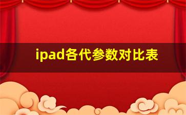 ipad各代参数对比表