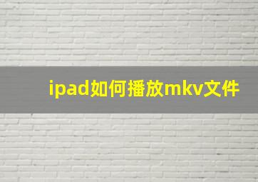 ipad如何播放mkv文件