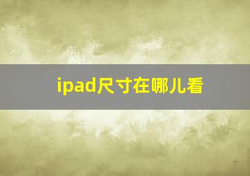 ipad尺寸在哪儿看