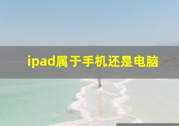 ipad属于手机还是电脑