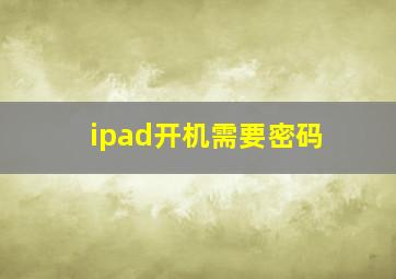 ipad开机需要密码