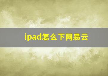 ipad怎么下网易云