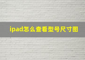 ipad怎么查看型号尺寸图