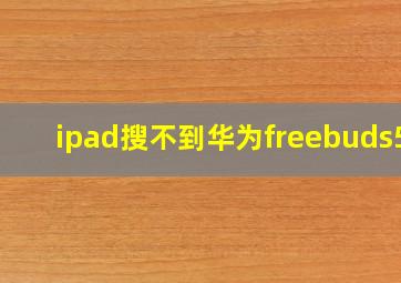 ipad搜不到华为freebuds5i