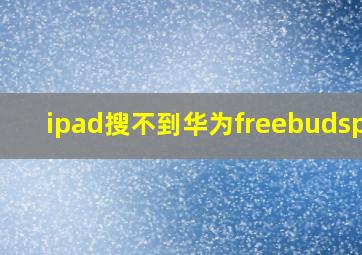 ipad搜不到华为freebudspro