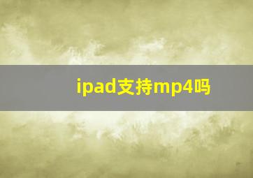 ipad支持mp4吗