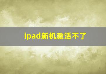 ipad新机激活不了