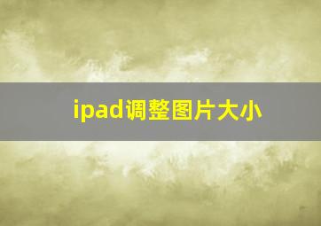 ipad调整图片大小