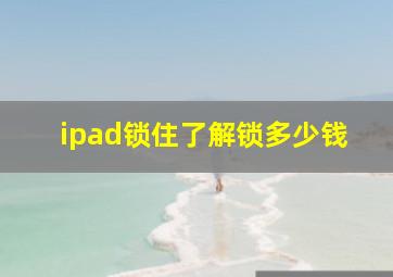 ipad锁住了解锁多少钱