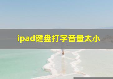 ipad键盘打字音量太小