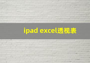 ipad excel透视表