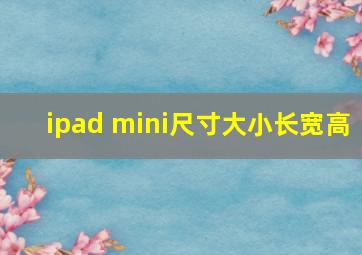 ipad mini尺寸大小长宽高