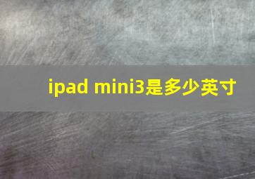 ipad mini3是多少英寸