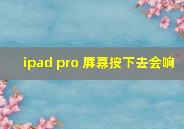 ipad pro 屏幕按下去会响