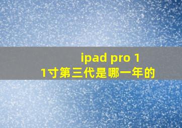 ipad pro 11寸第三代是哪一年的