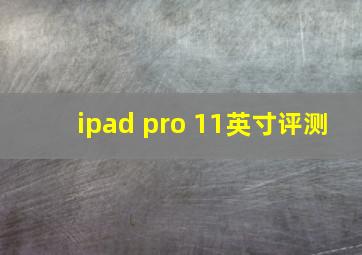 ipad pro 11英寸评测