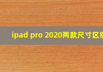 ipad pro 2020两款尺寸区别